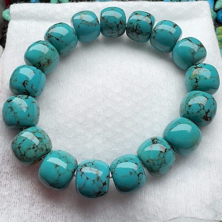 尺寸：14/12➕绿网花纹老型珠手串