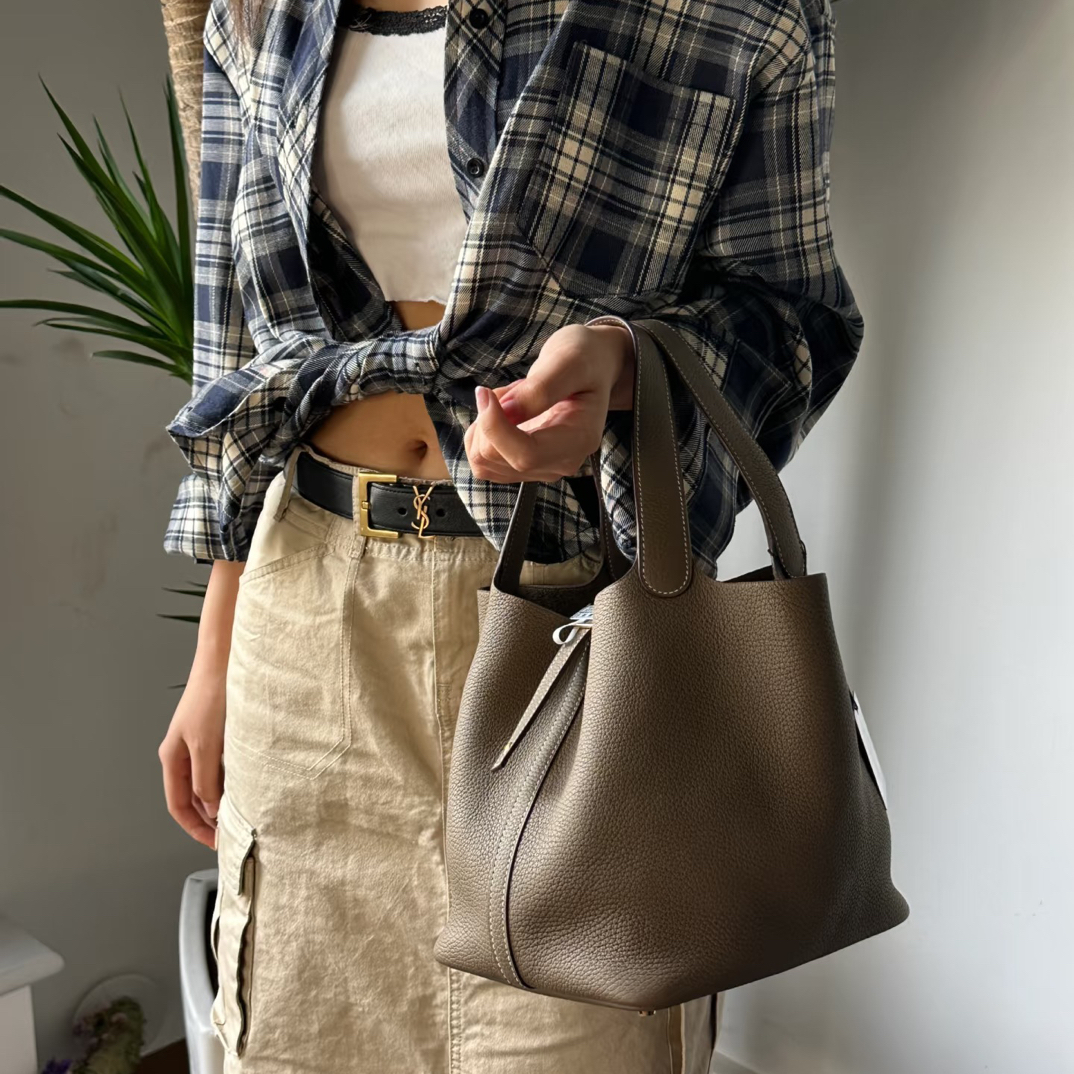 99新 Hermes/爱马仕 爱马仕 菜篮子22大象灰/99新/优选