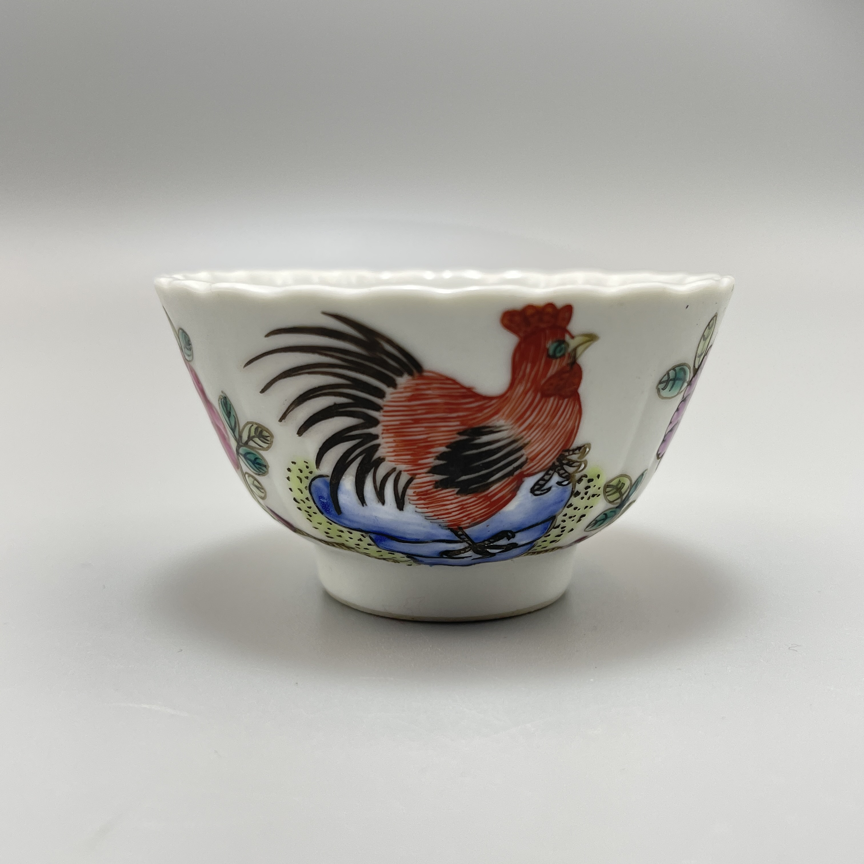 粉彩大吉图花口杯H8276