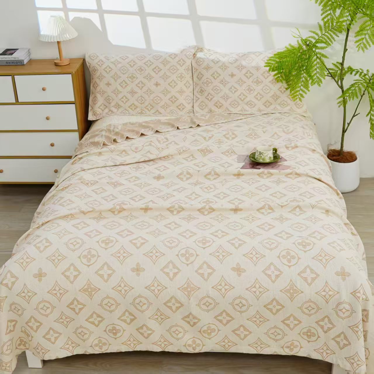 M【钱力满满】200*230cm罗布麻长绒棉精梳纱布四季通用床盖机洗