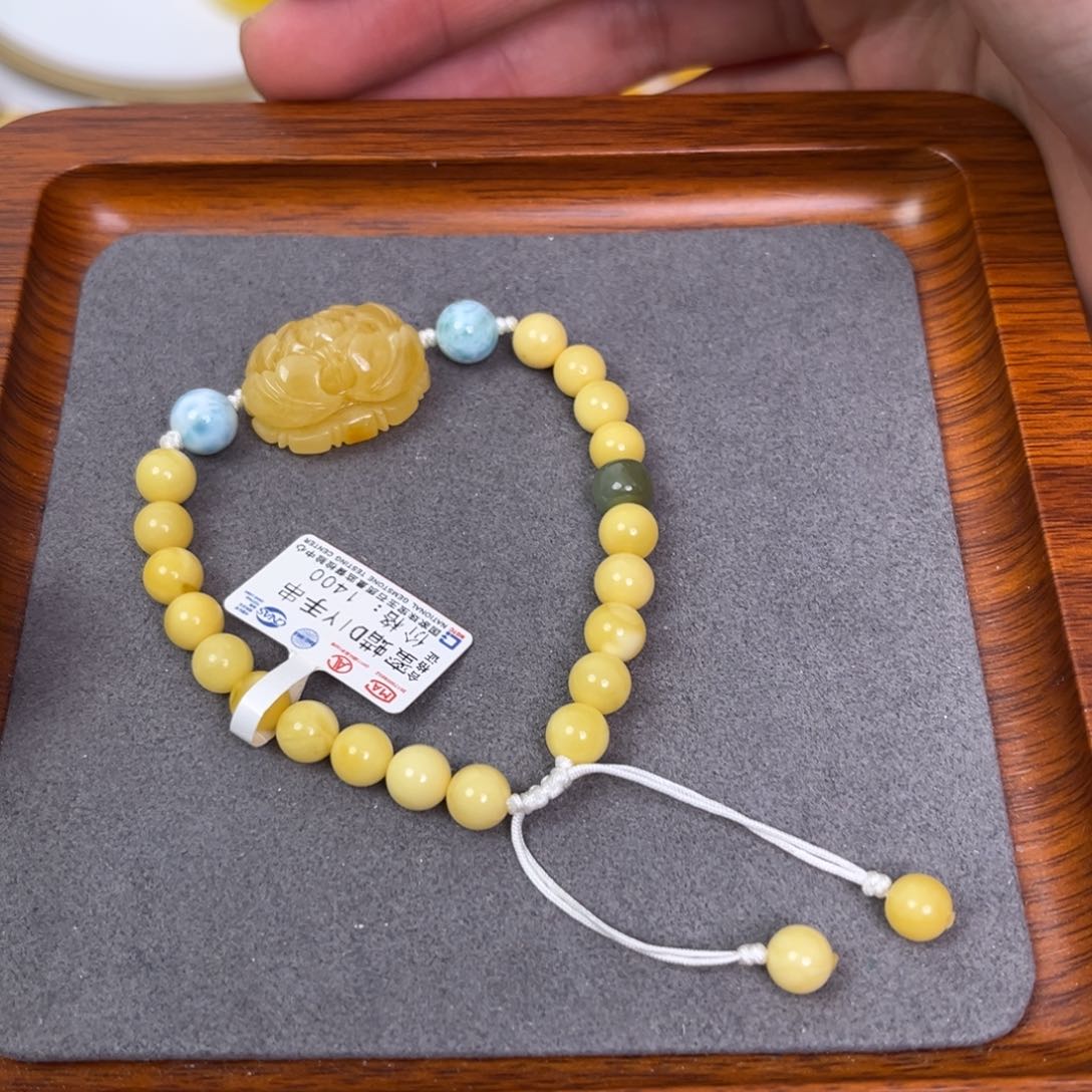 琥珀颈饰未镶嵌蜜蜡手串