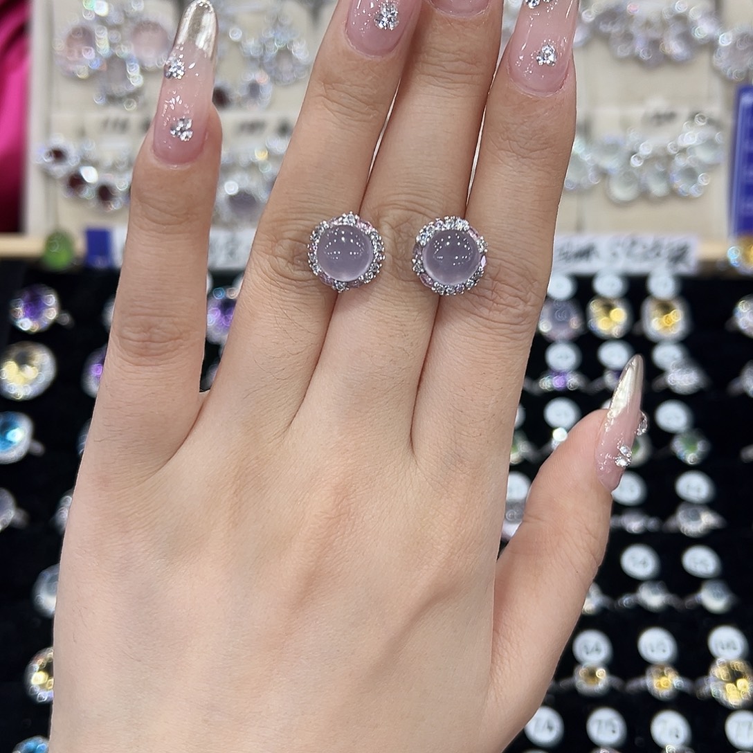 月***半萤石戒指银S925镶嵌