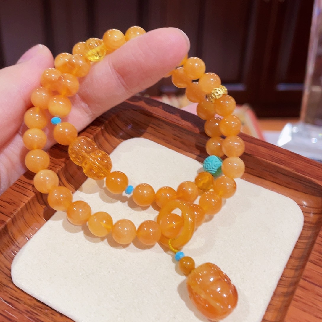 未镶嵌蜜蜡手链手串