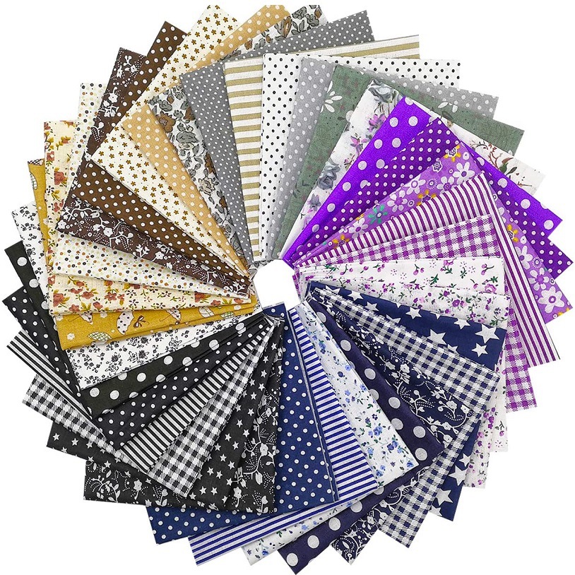 全棉印花布块碎布头棉布小布头布头布料拼布手工diy50*50cm布组