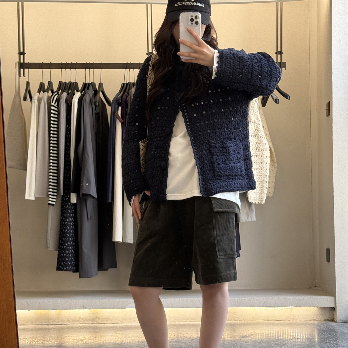 【仅支持48小时内退换货】在韩～miu系手工钩花开衫