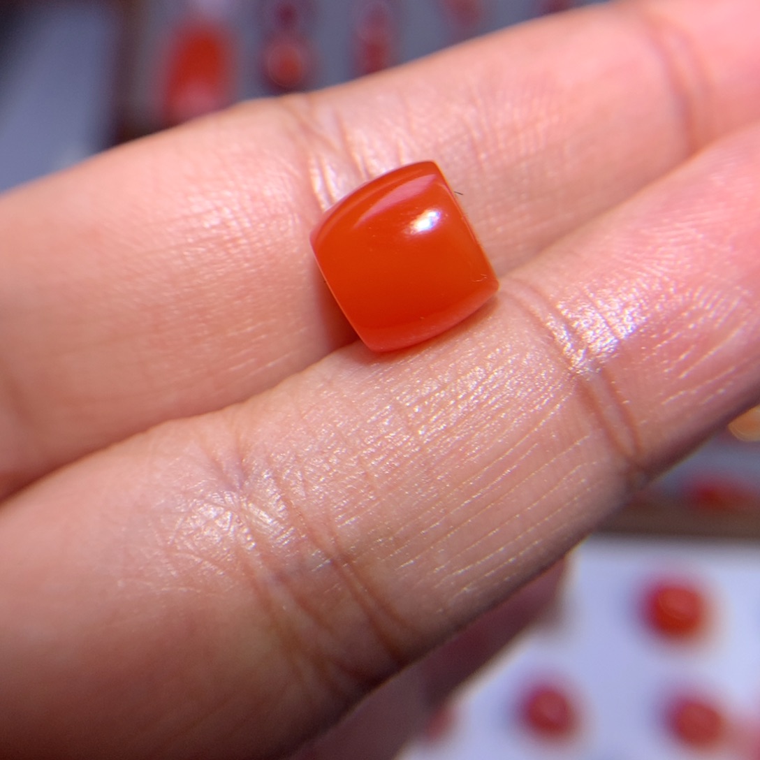 南红玛瑙直切9.5×8.5未镶嵌微沙袋