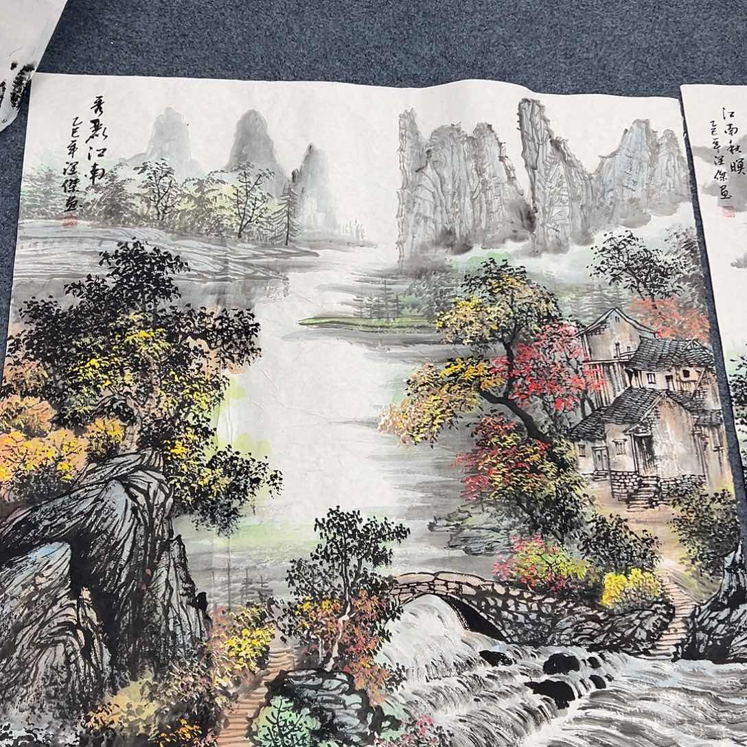 平***头国画纯手绘作品图