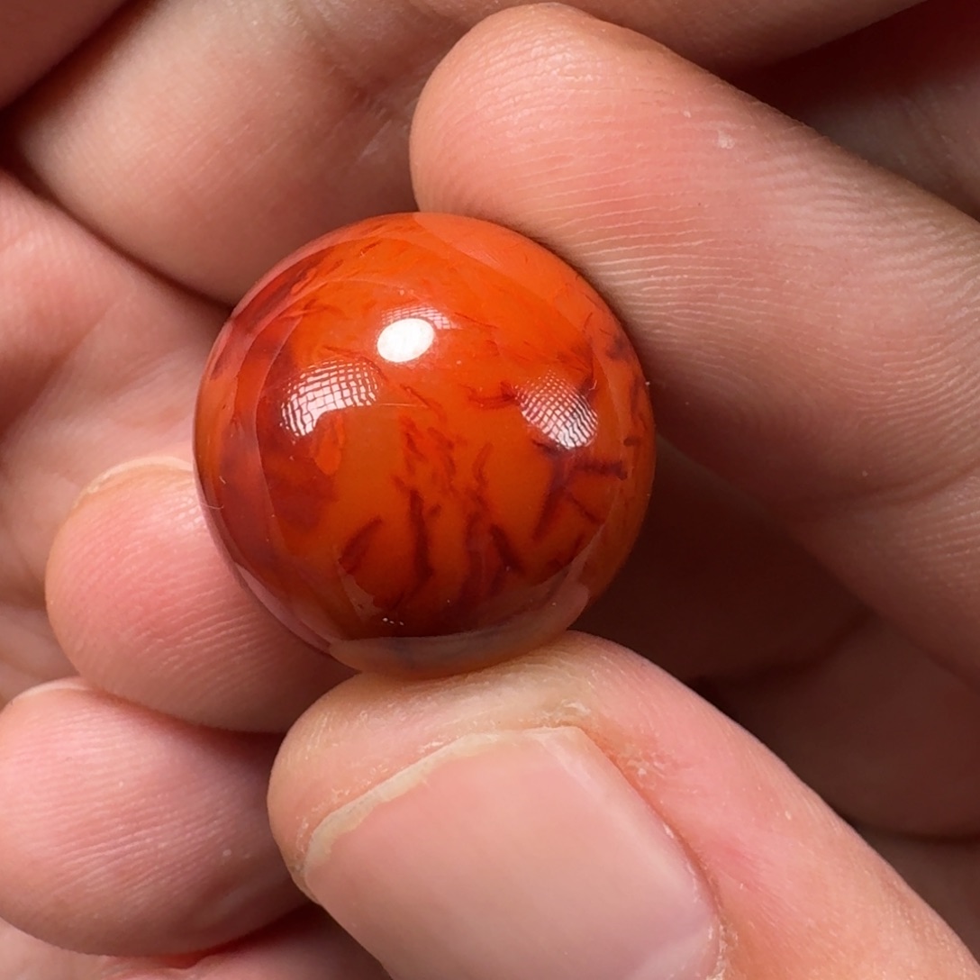 南红玛瑙火焰纹高品质圆珠18.3mm未镶嵌