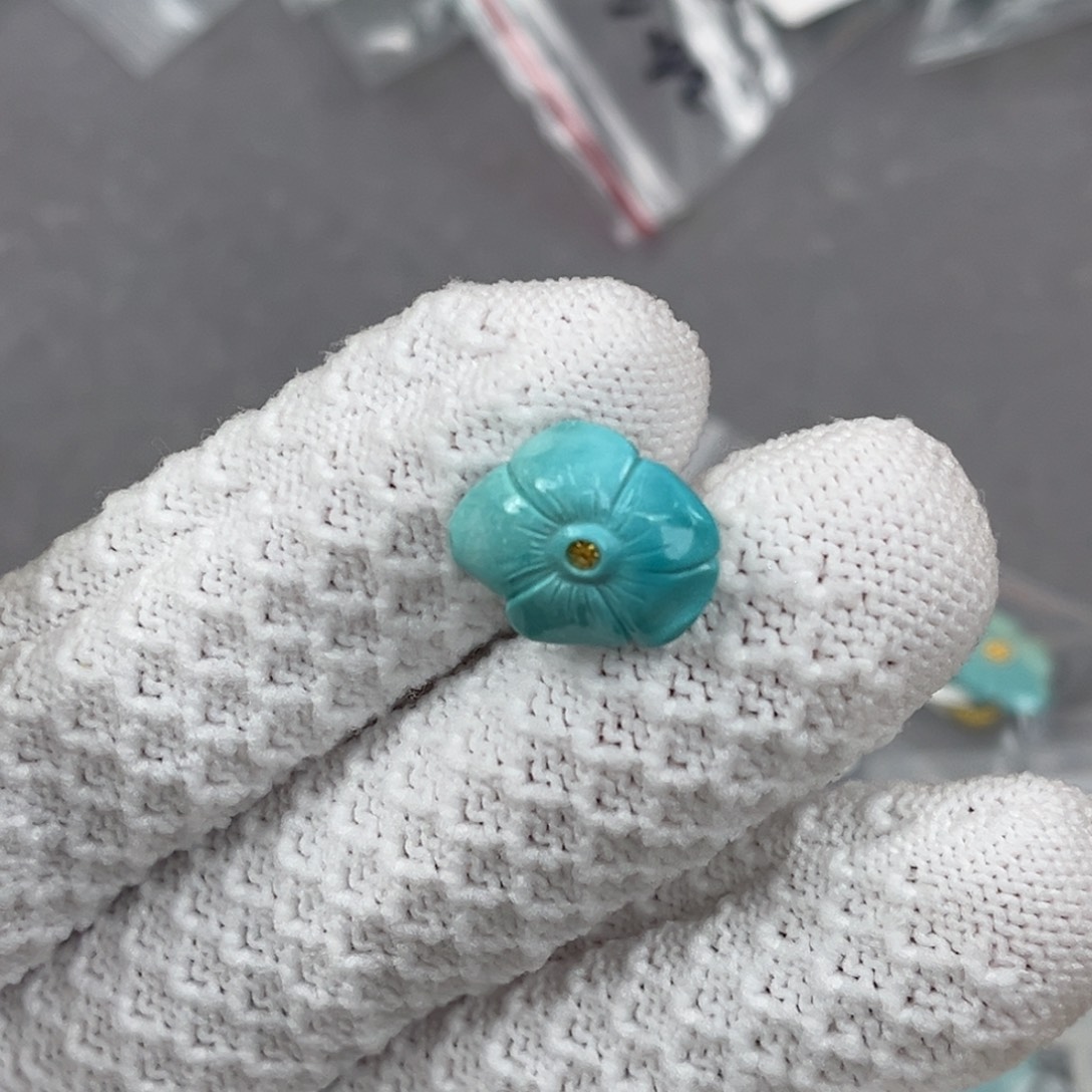 绿松石未镶嵌花花卡子编号30