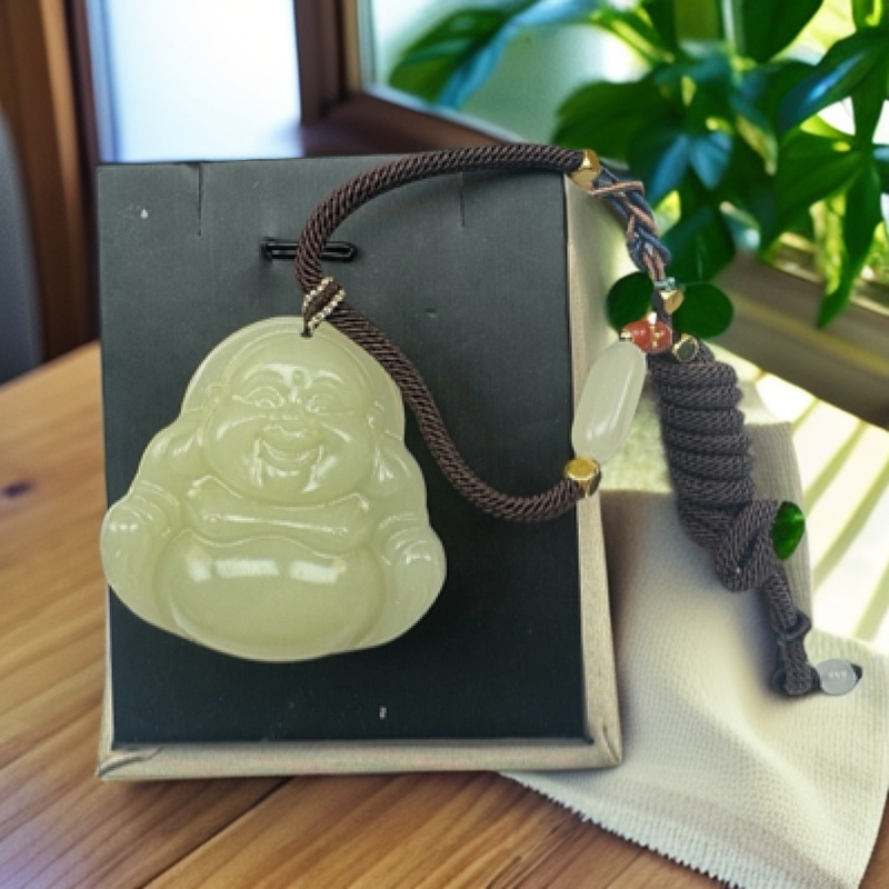 【蓝氏集团专属】青海格尔木黄口双面大佛公 带中国结编绳