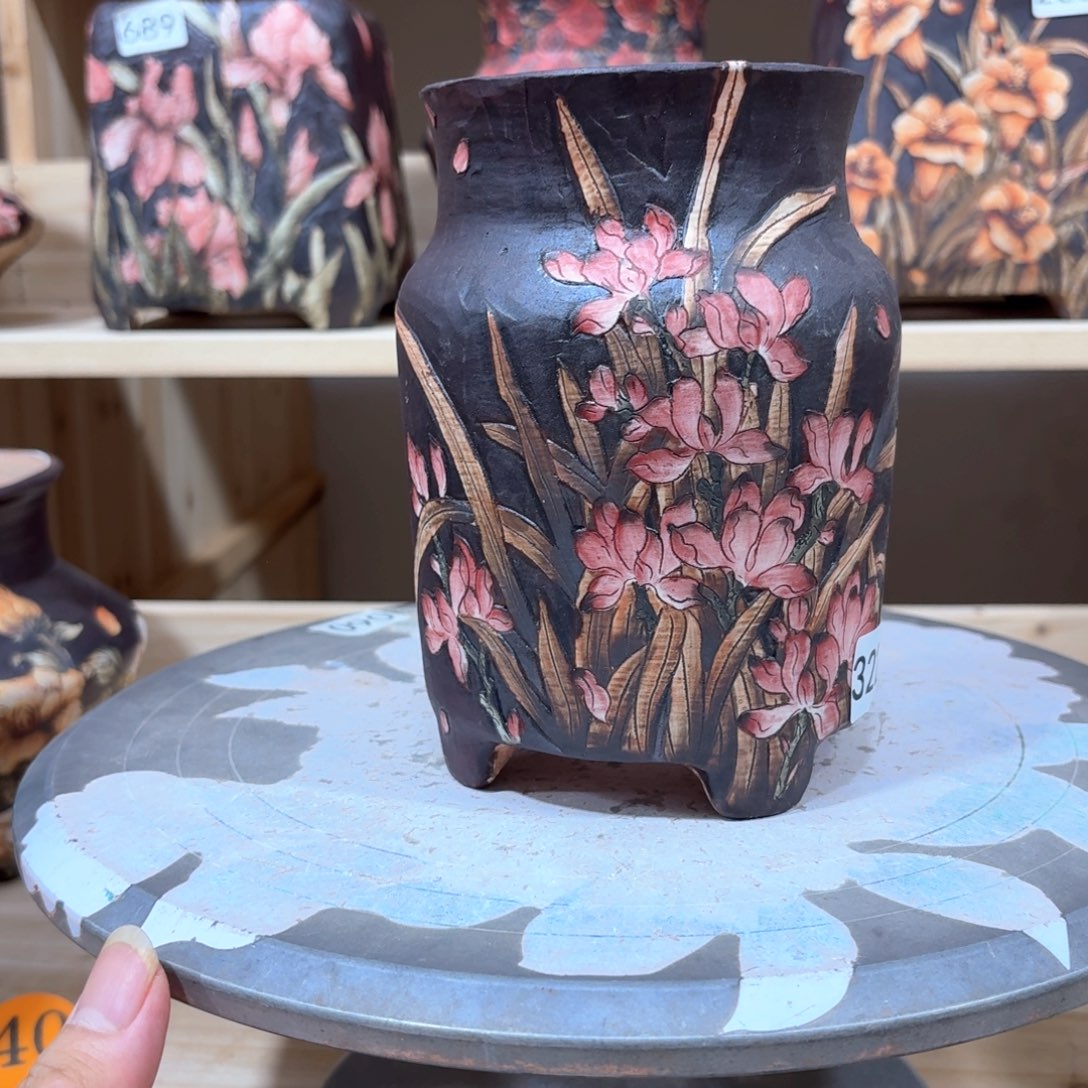 芜***花盆紫砂陶瓷多肉花盆精品