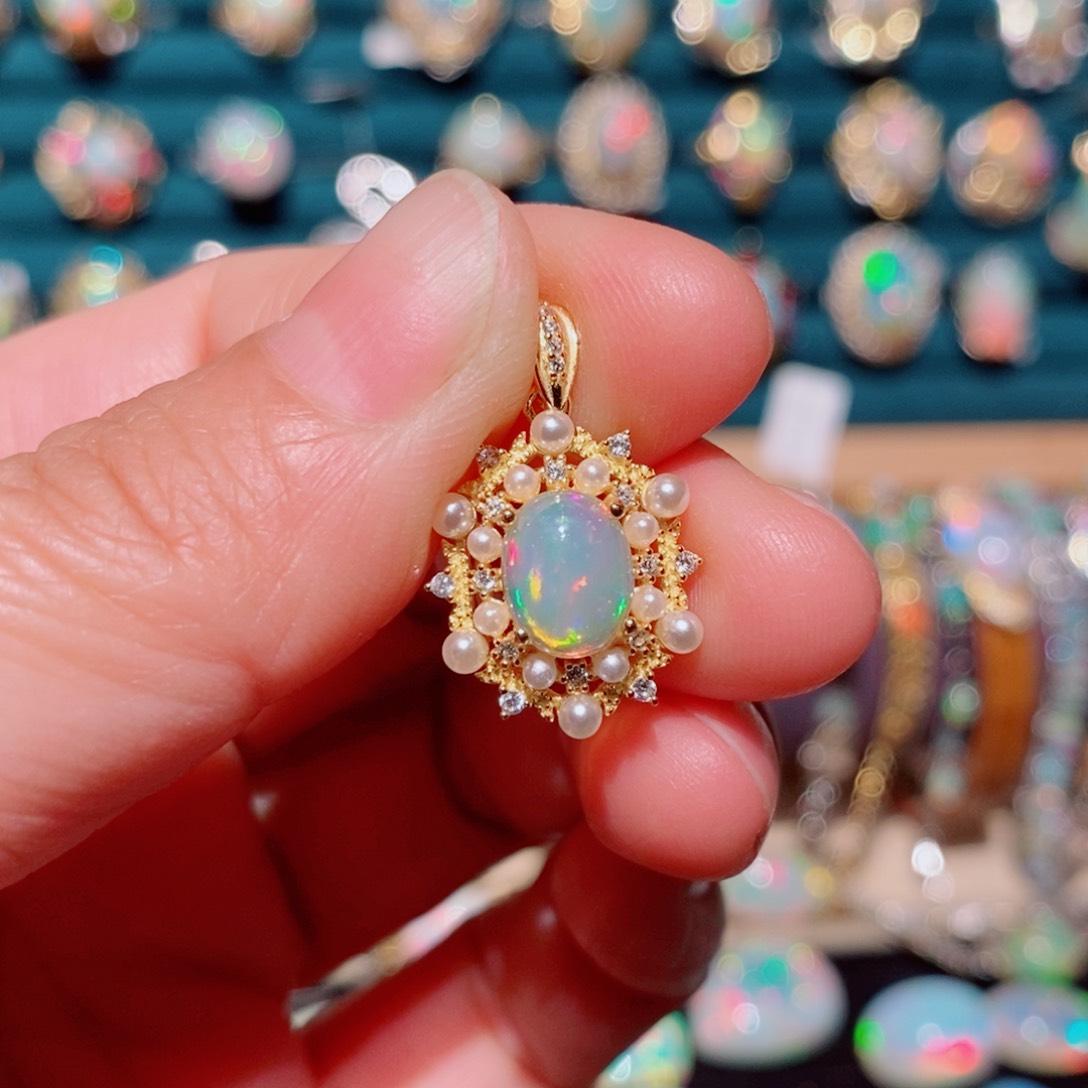 欧泊欧泊吊坠银S925镶嵌