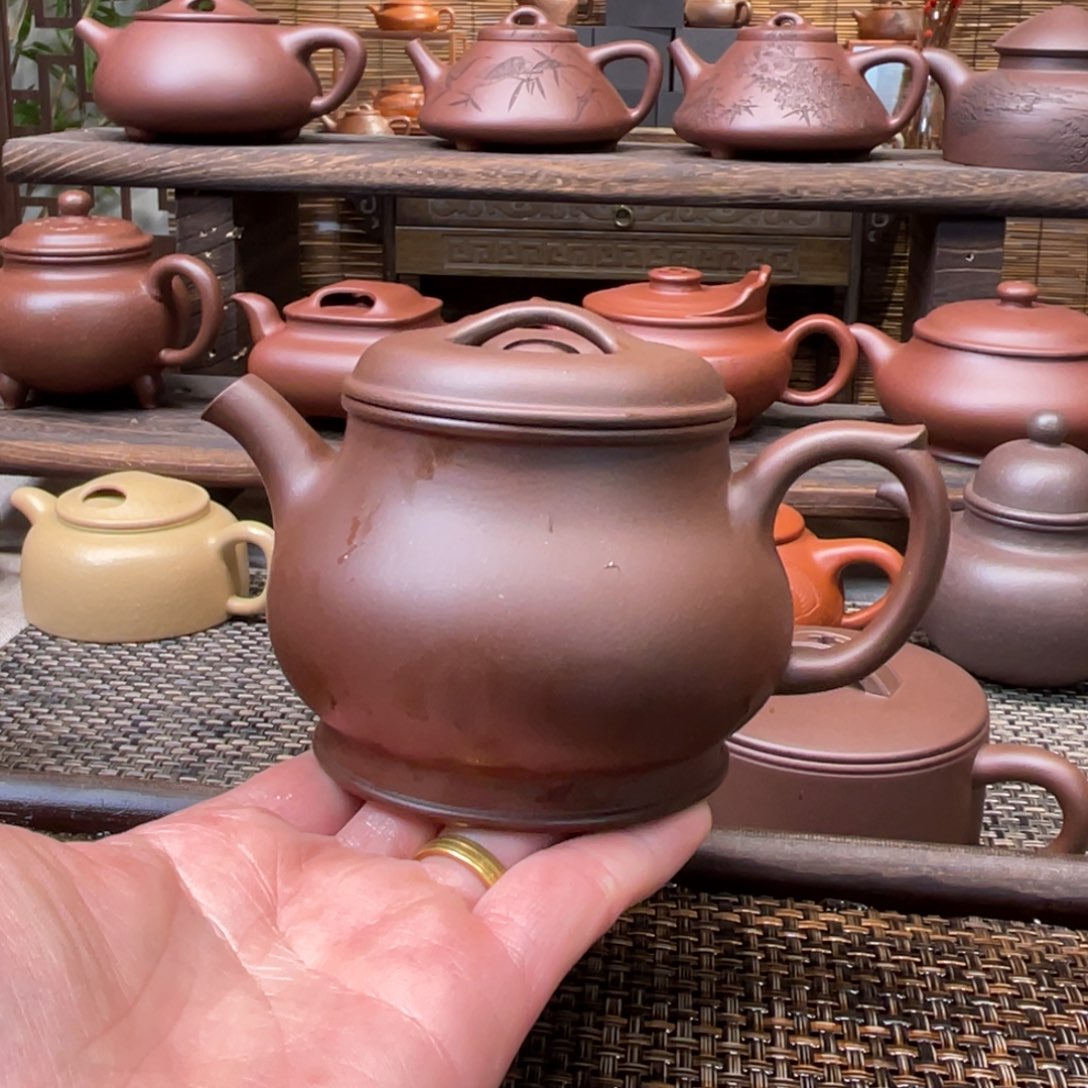 紫砂茶壶宜兴原矿紫砂手工制230