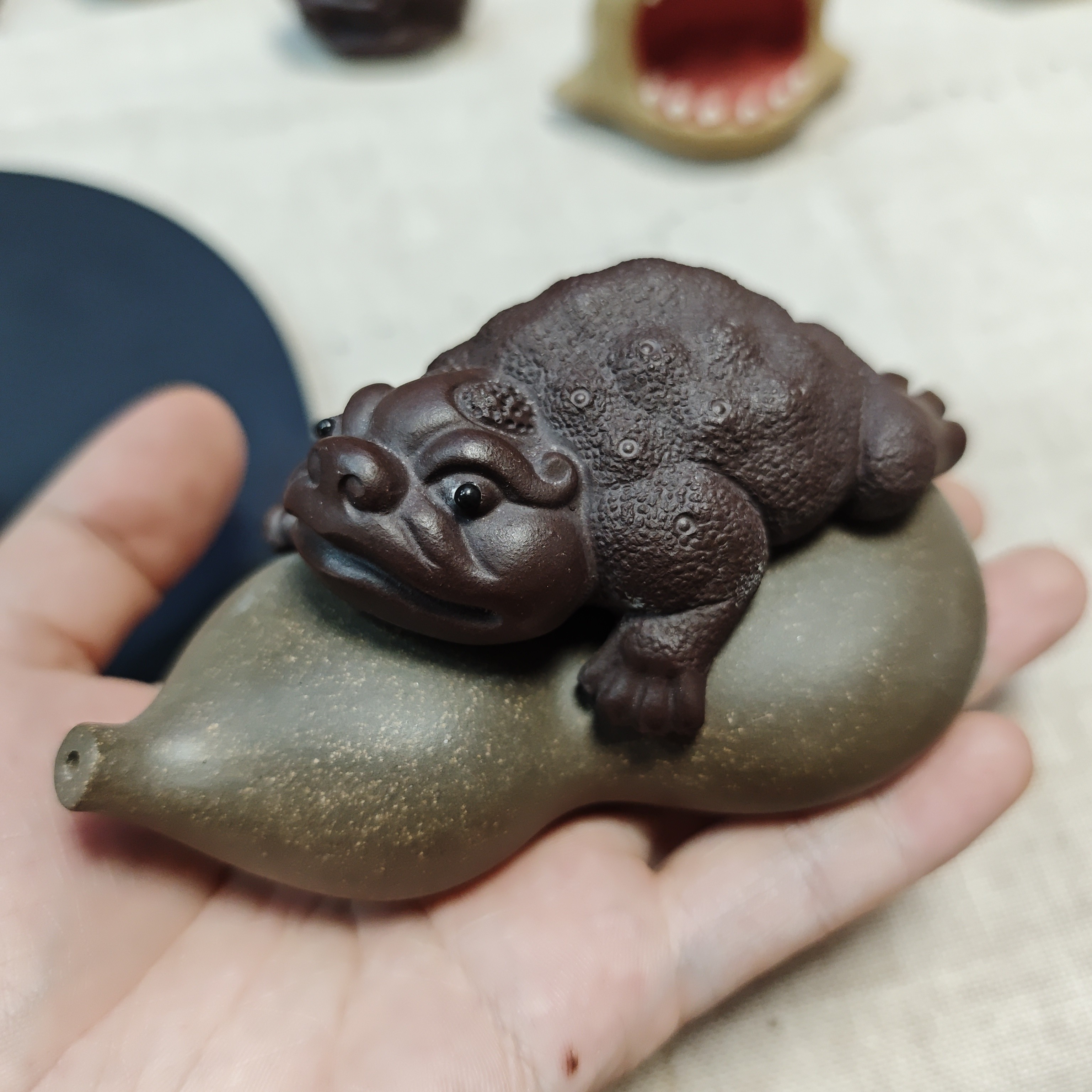 蟾手工葫芦茶宠摆件茶具茶台茶玩精品