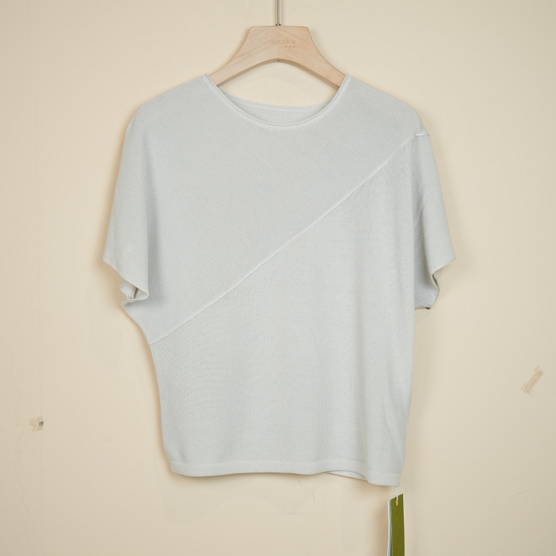 PARKVIEW/百芙川T恤针织时尚休闲宽松灰色圆领套头简约AW0237-2