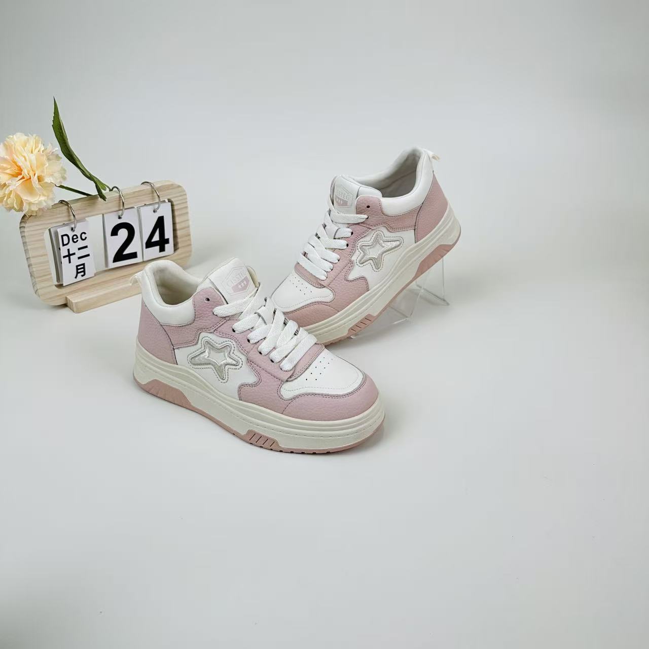小强家女鞋  拼色厚底百搭系带板鞋（A87-7-1）（9933C29186W-58）