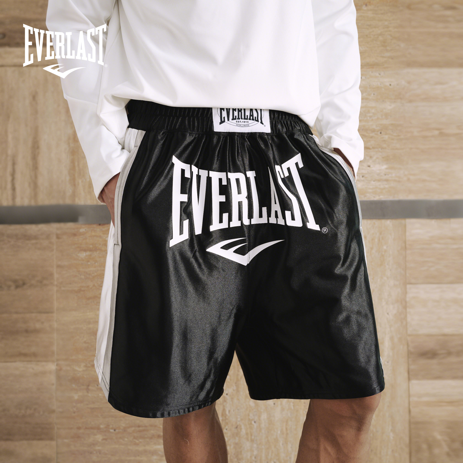 美国EVERLAST美式潮流运动拳击短裤男女款高腰健身训练休闲五分裤