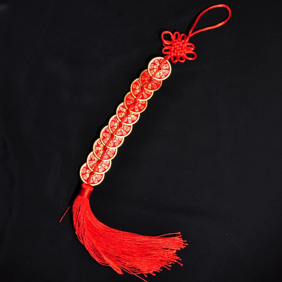 非金属布艺吊坠 【千万福】山G花钱民族风编织挂件-A3140004