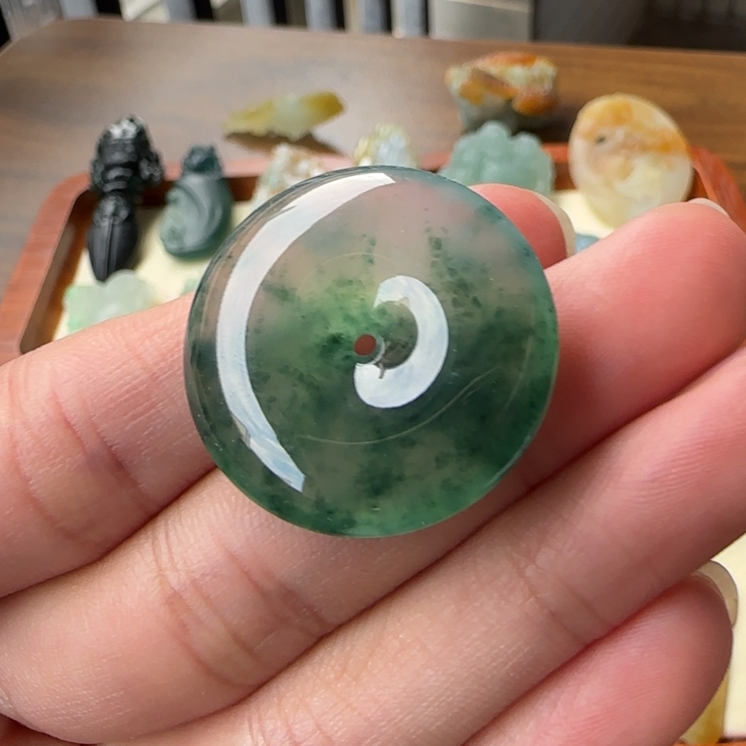 定制翡翠未镶嵌许**子平安扣