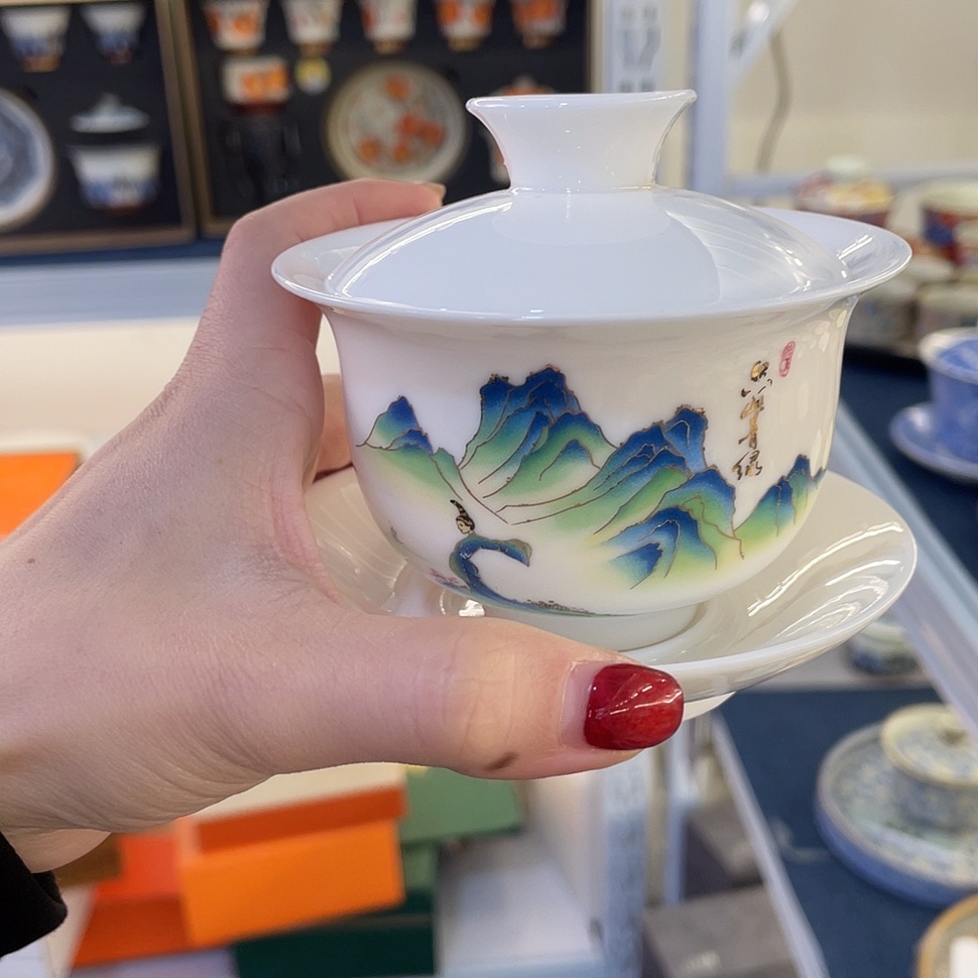 陶景德陶瓷盖碗茶具