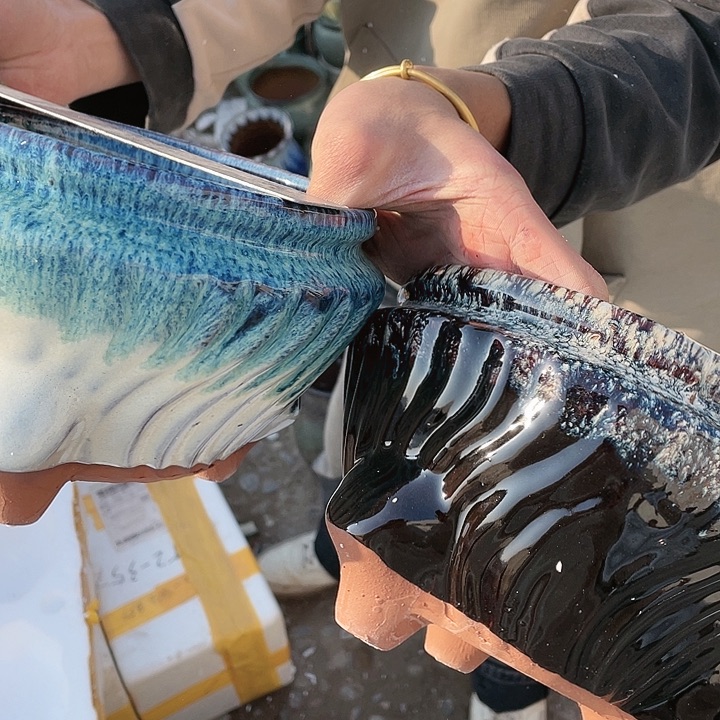 无铅玻璃宜兴紫砂花盆