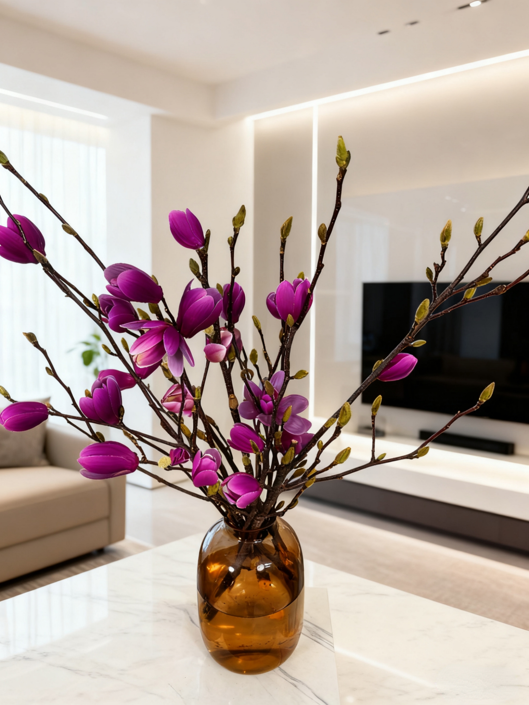 新品水培植物玉兰鲜花鲜切枝家用插花绿植室内水养花卉带花苞耐寒