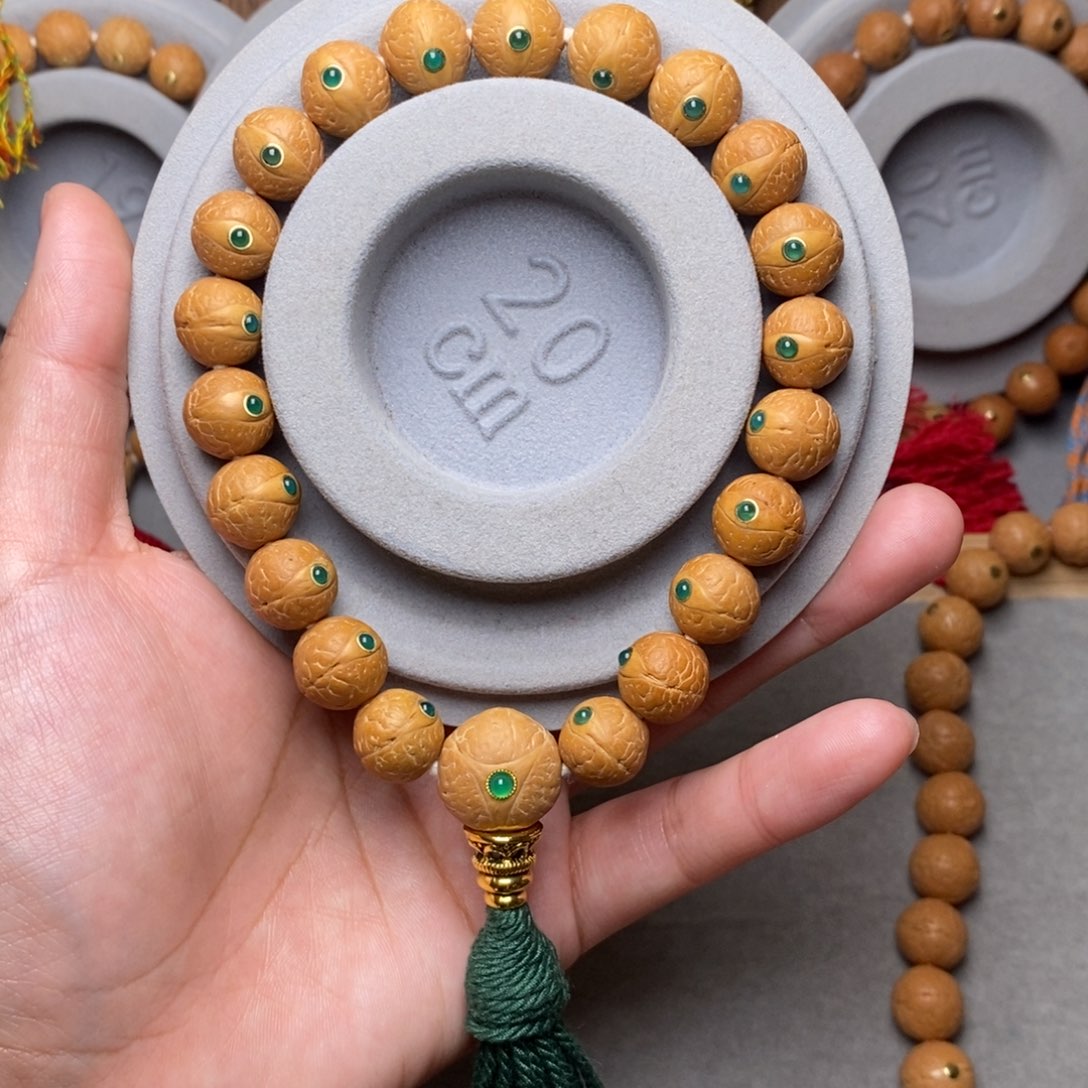 凤眼菩提手串12mm➕绿宝石