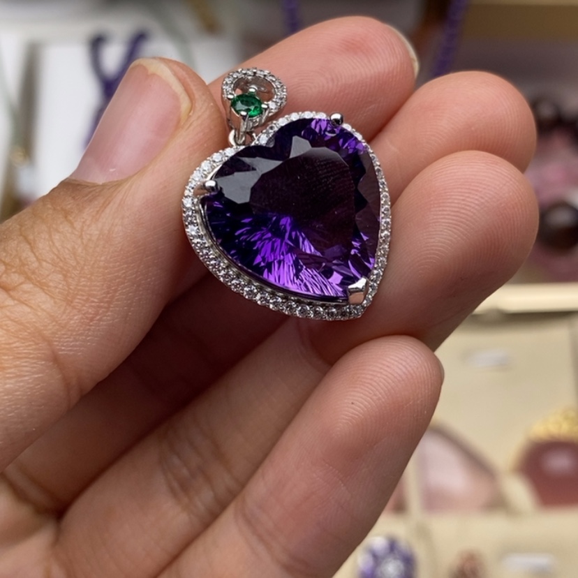 【闪购商品】水晶吊坠银S925镶嵌吊坠