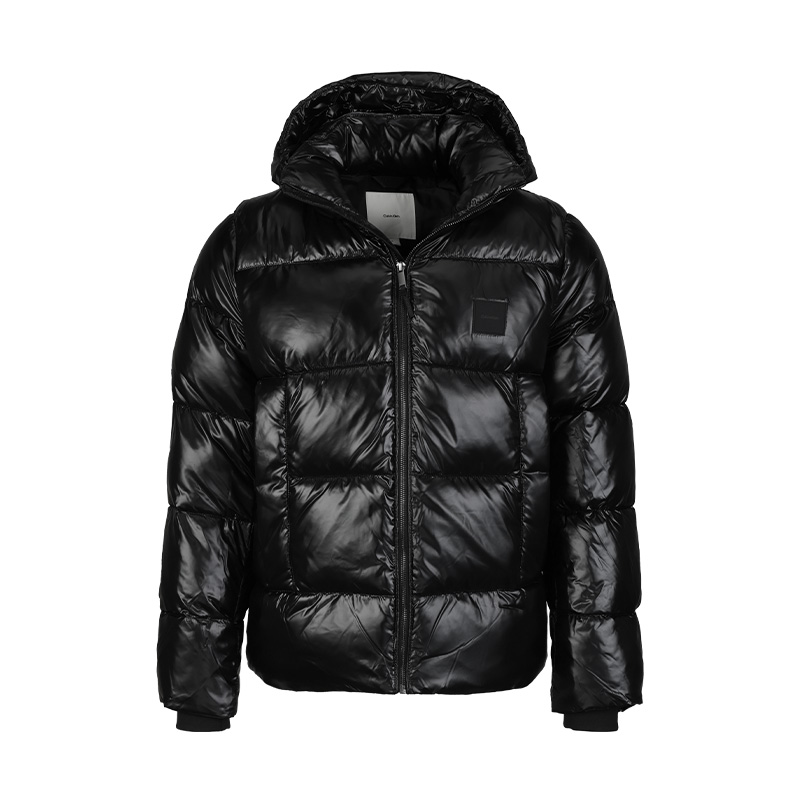 Calvin Klein/卡尔文·克雷恩男士黑色连帽棉服保暖百搭简约12251