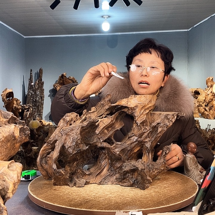 茶盏静**悟株木的随性根艺231