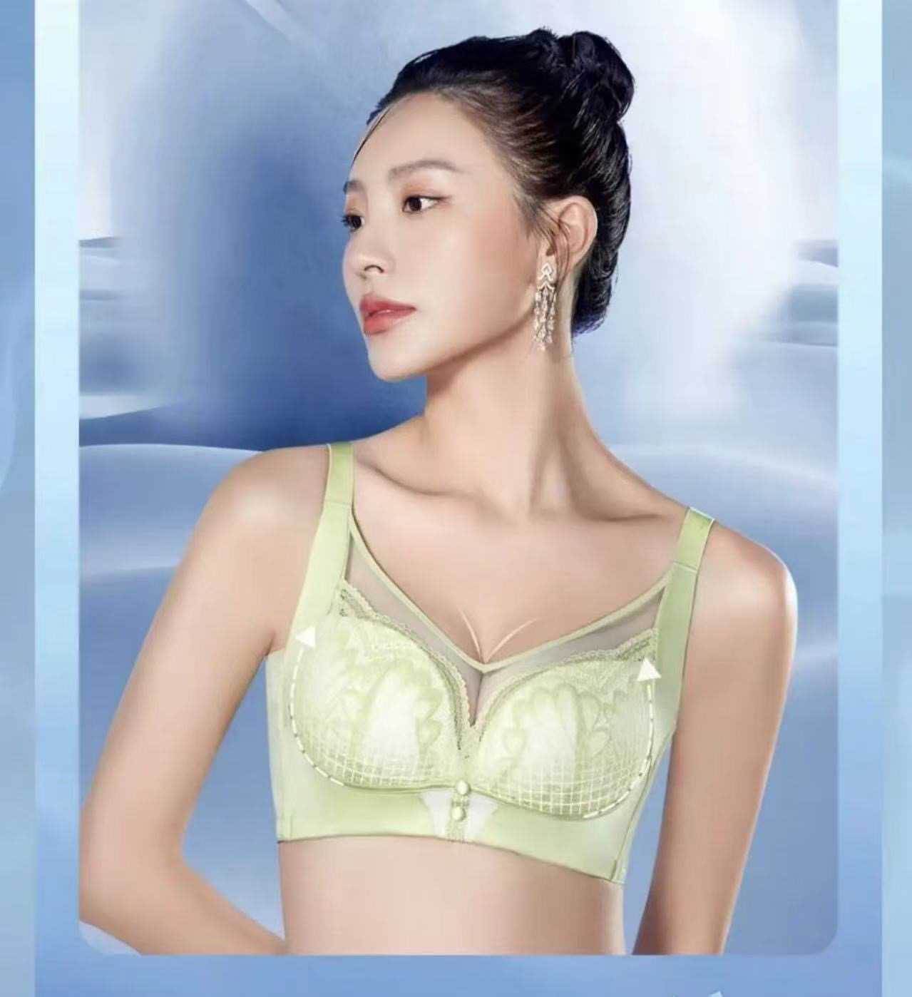 CD通杯大胸显小文胸不挑胸型夏天亲肤透气全罩杯防外扩防下垂内衣