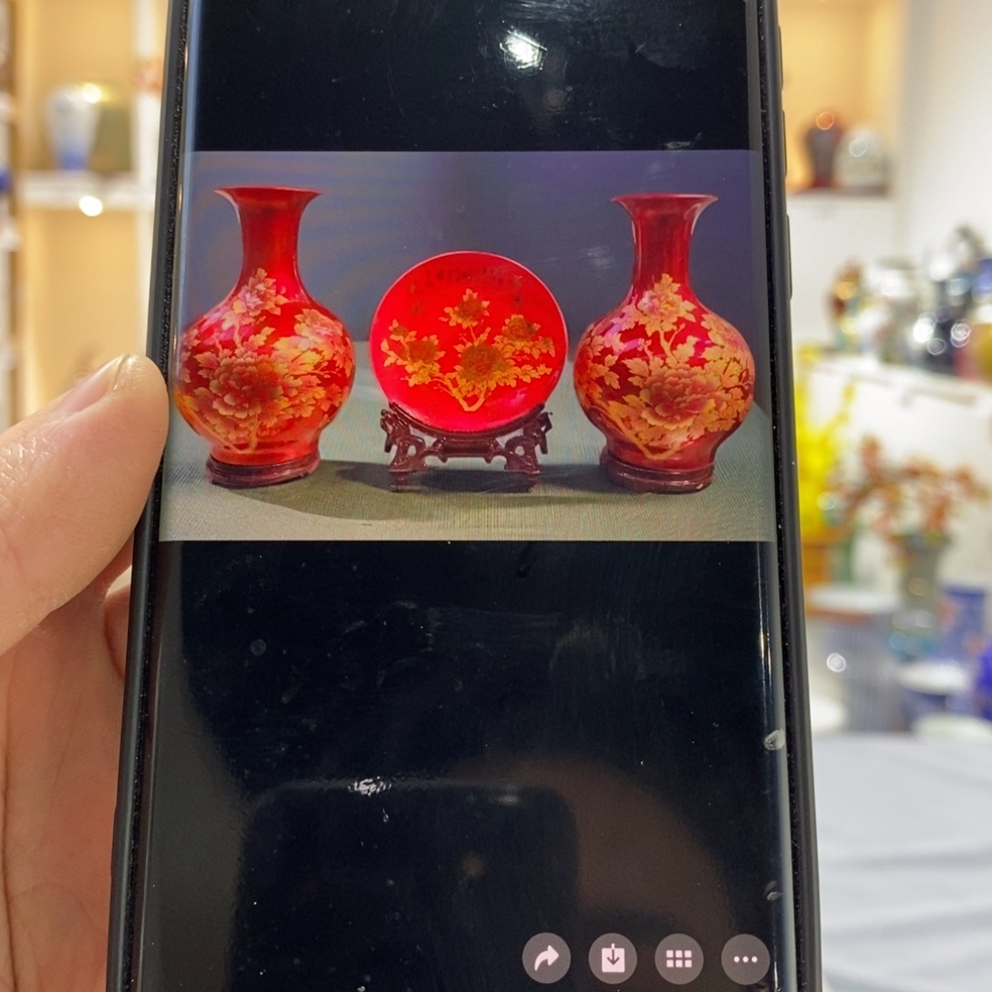 陶摆件35cm三件套，盘子26cm