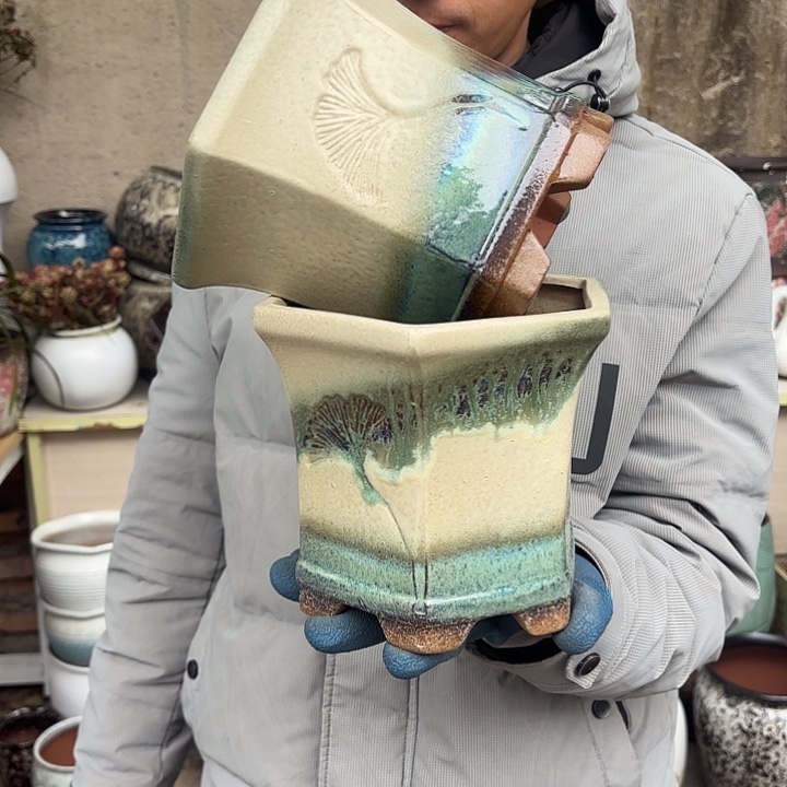 红陶复古绿两个口径18高度16