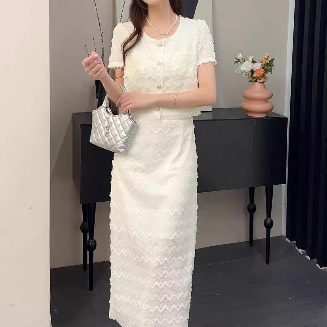 妮妮家25130夏季新款时尚甜美小香风➕半身裙两件套