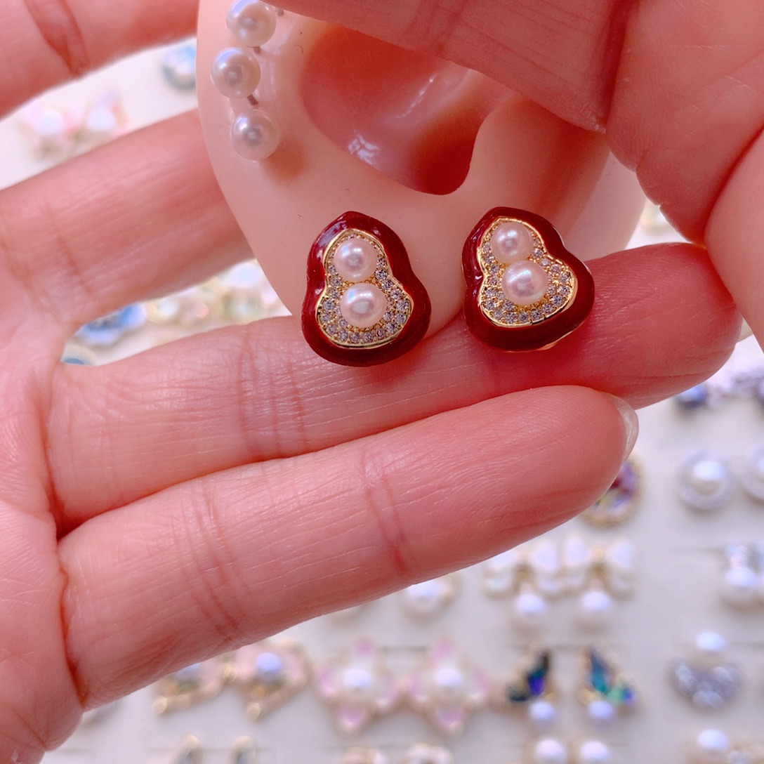 耳饰合金淡水珍珠