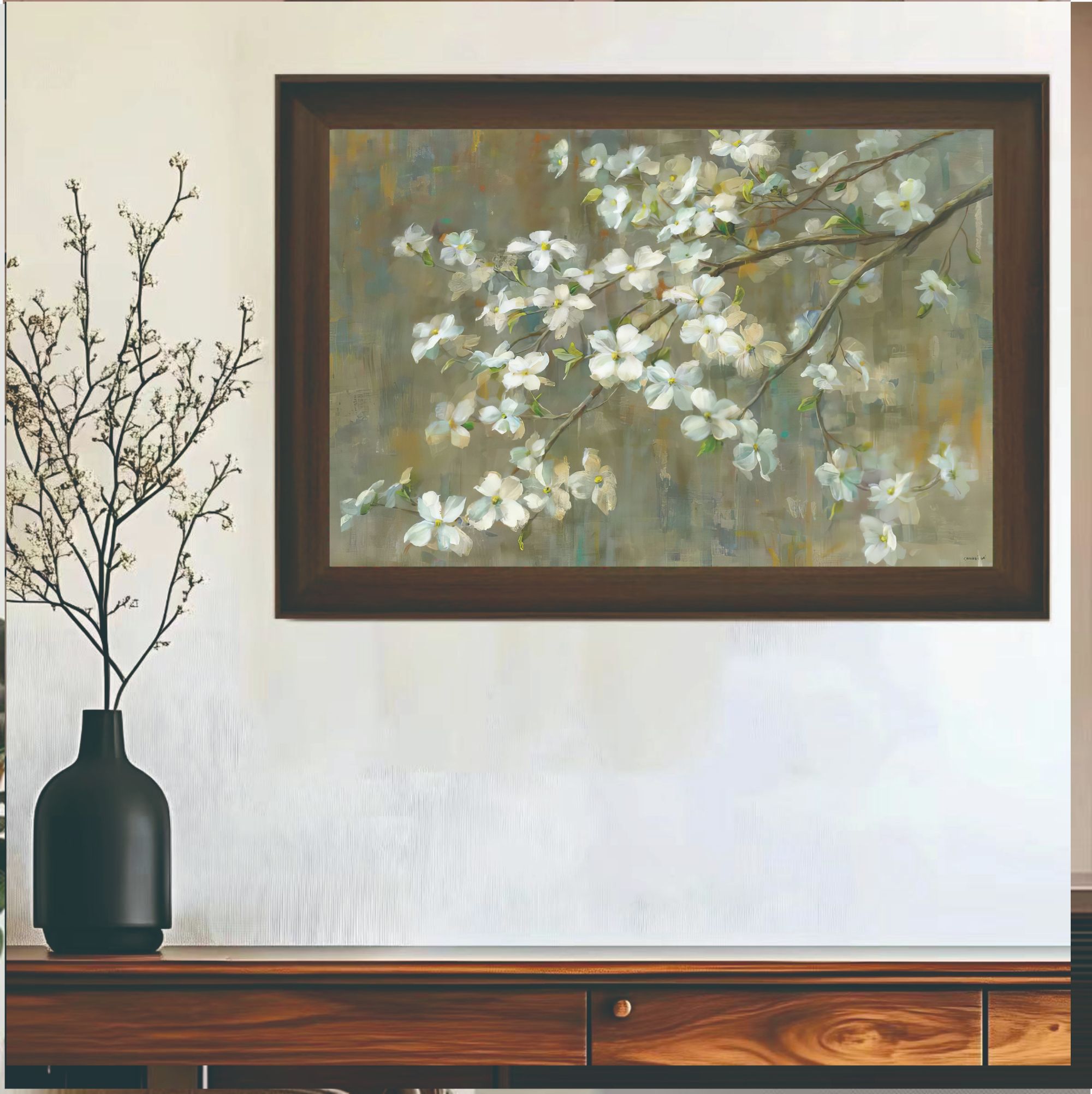 中古风复古挂画法式小众绿色玄关装饰画HA03-60-80
