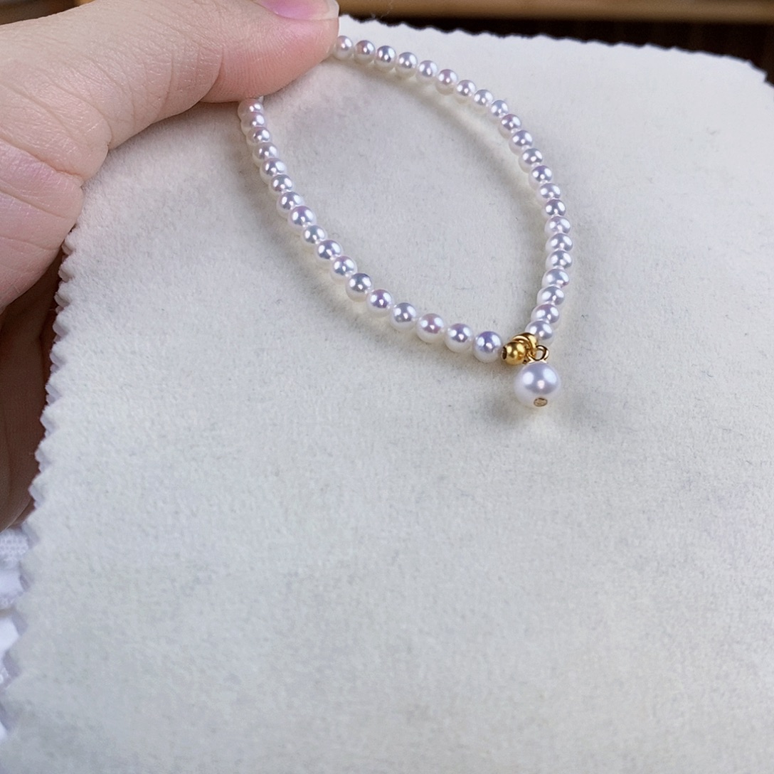 银S925镶嵌淡水珍珠手绳