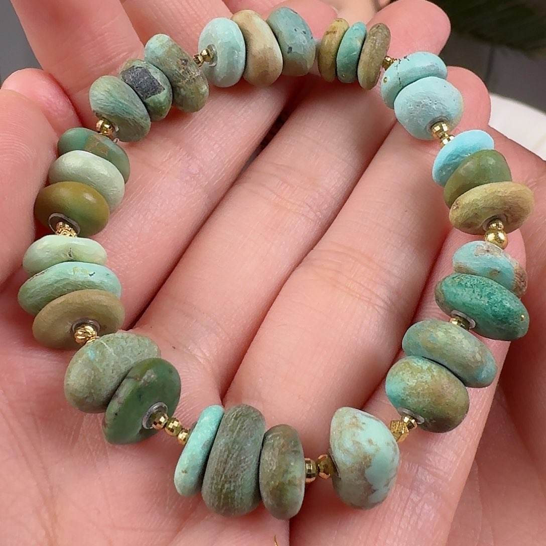绿松石珠宝奇石18K金镶嵌