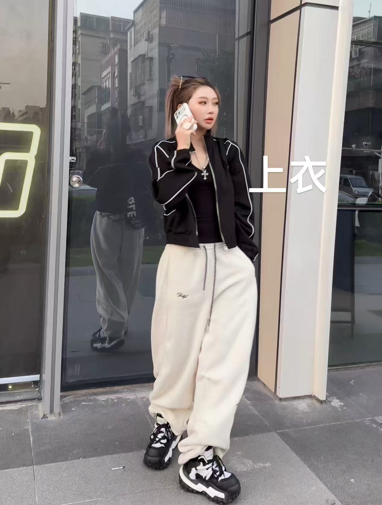 MXFITE潮店秋冬新款时尚线性修身长袖百搭外套（ZHQ52233）