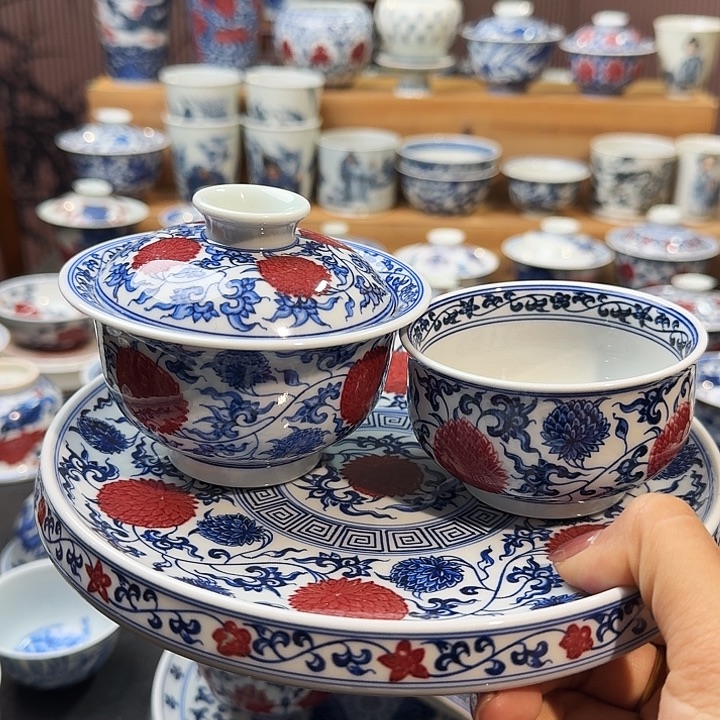 金刚霸王菊三件套手绘原矿