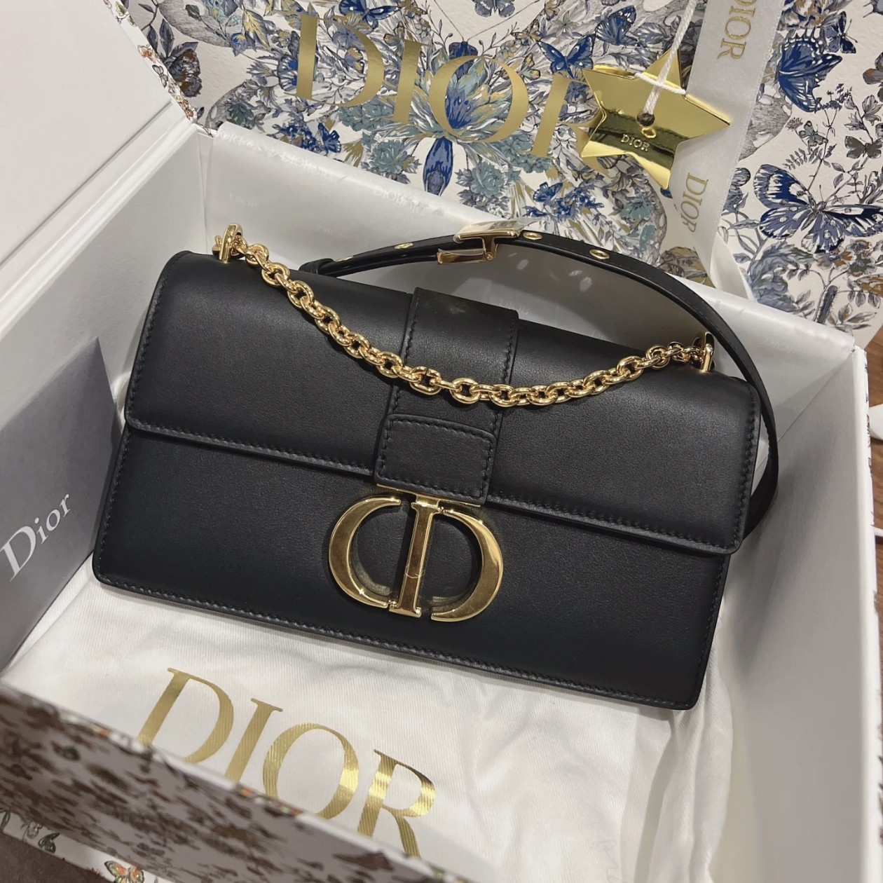99新 DIOR/迪奥 Dior黑金蒙田30小号 25090077-03