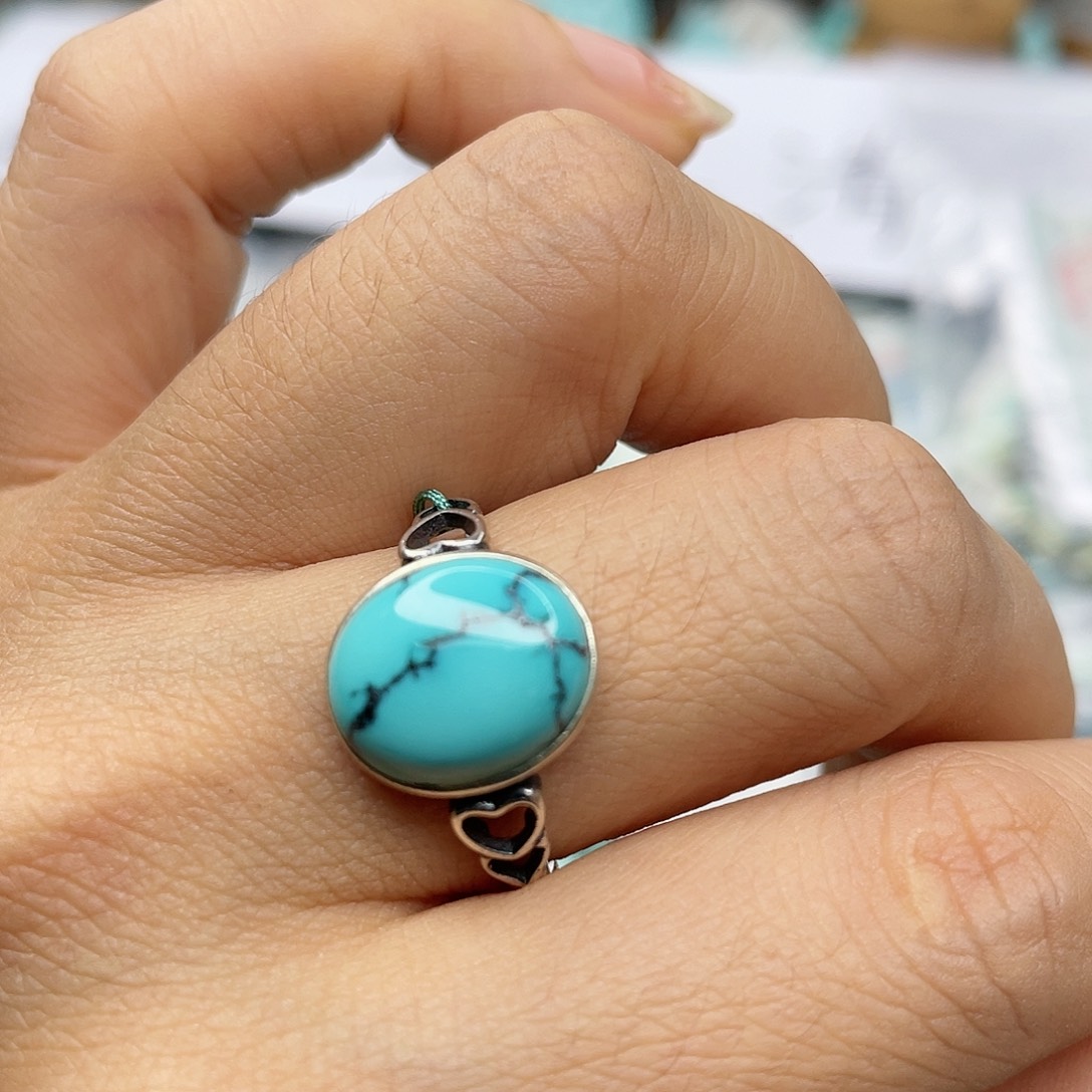 绿松石珠宝奇石银S925镶嵌