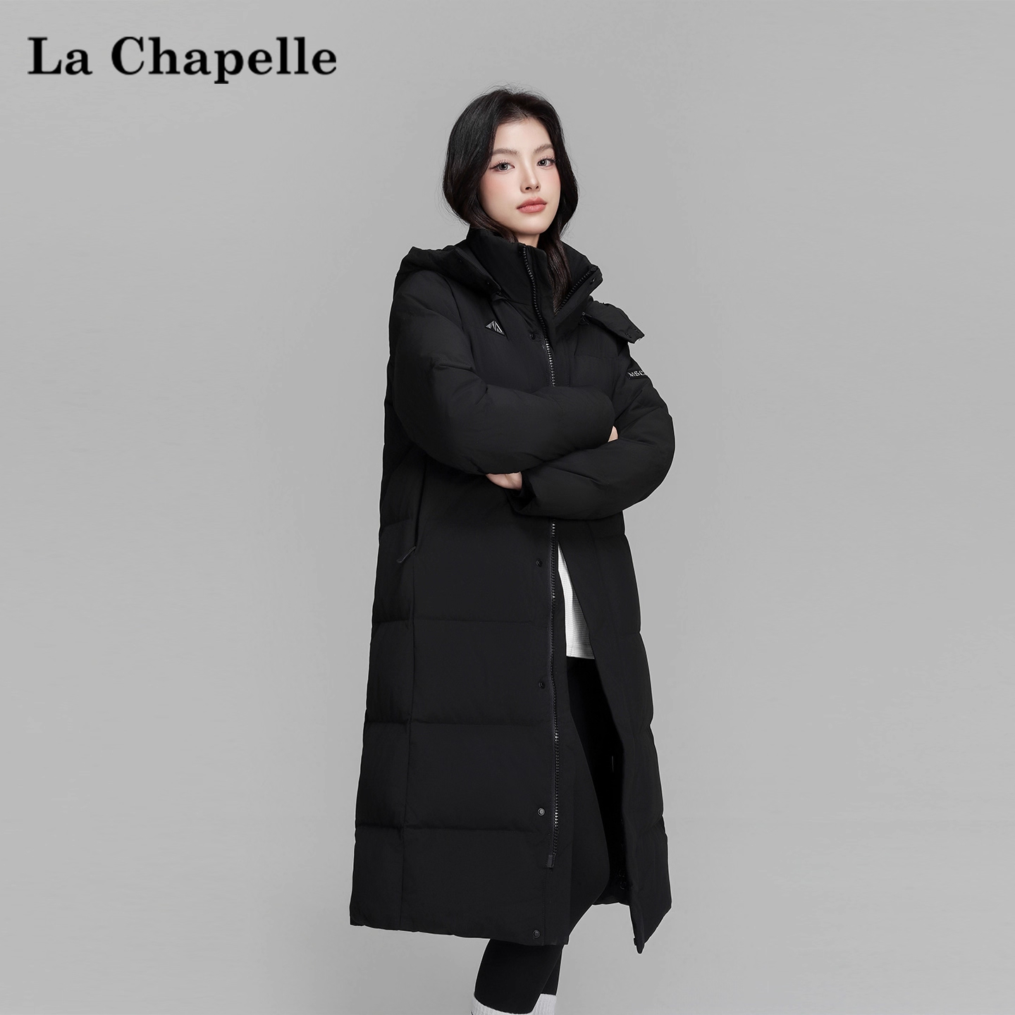 La Chapelle/拉夏贝尔羽绒服女士秋冬中长款加厚连帽韩版时尚702