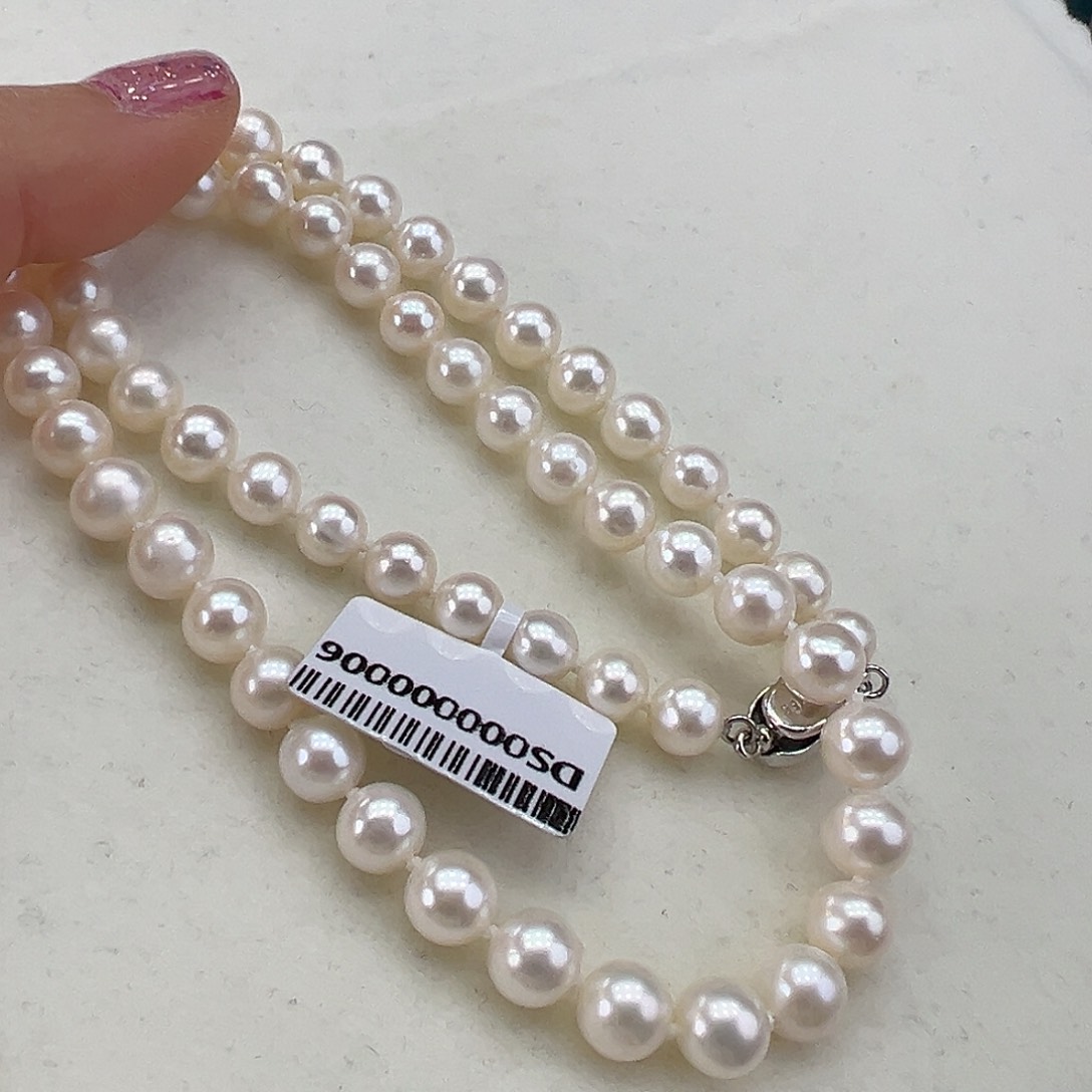 淡水珍珠颈饰银S925镶嵌➕7