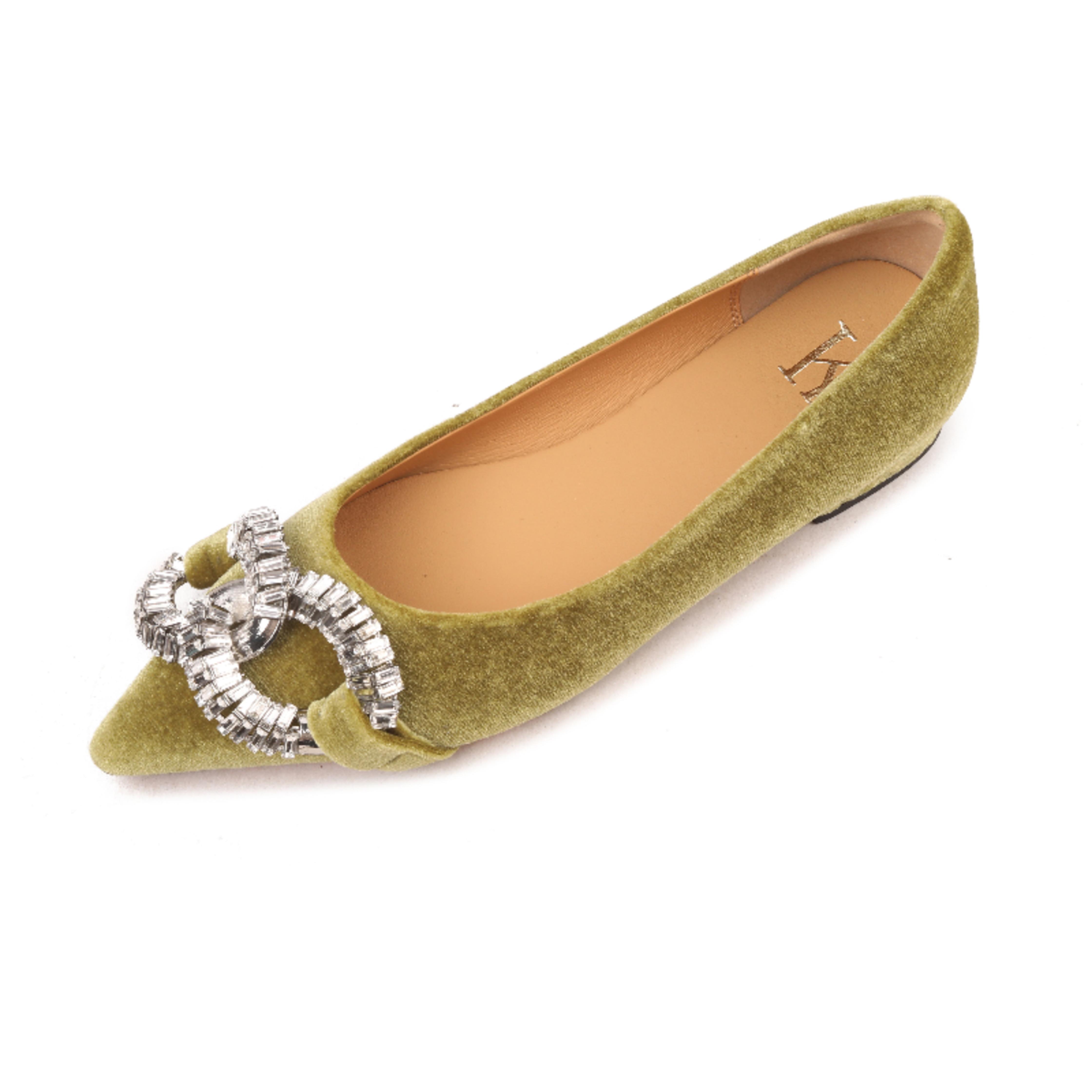 2025春夏新款气质平底尖头通勤女鞋丝绒真皮晚晚风单鞋女CY8533