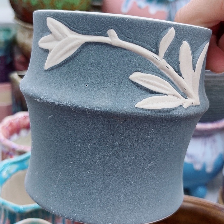 多肉绿植陶瓷花盆9.9包邮，有孔