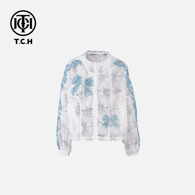 TCH私服烫钻工艺25时尚休闲拉链衫百搭外套女T75A17E5019轻奢tch