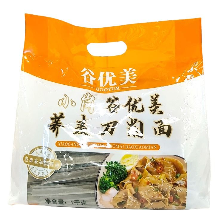 谷优美   荞麦刀削面 花色挂面  1kg/袋