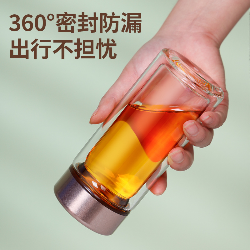 双层玻璃杯隔热高档女商务迷你小容量加厚泡茶水杯男便携款学生杯