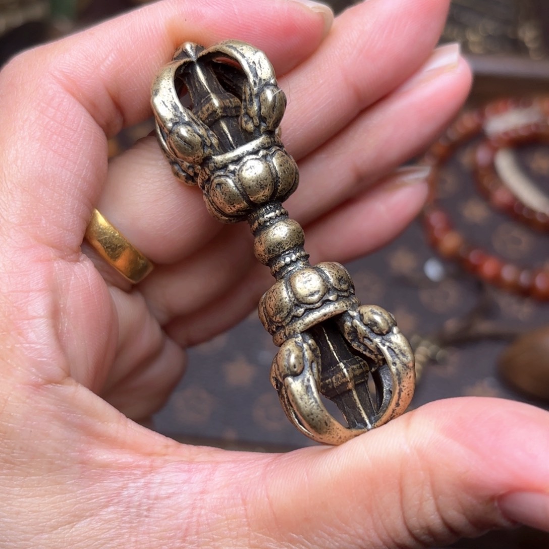 铜星月菩提吊坠项链